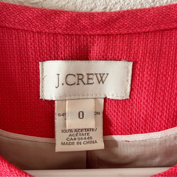 J. Crew Cotton Modal Blend Semi Cropped Jacket Sz 0 Coral Barbie Clueless preppy - Picture 4 of 9
